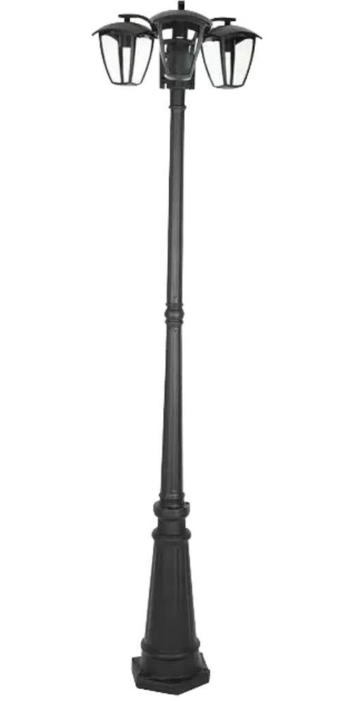 60W Triple Pole Lamp, Black, E27, IP44, 1990mm - VT-740 7063