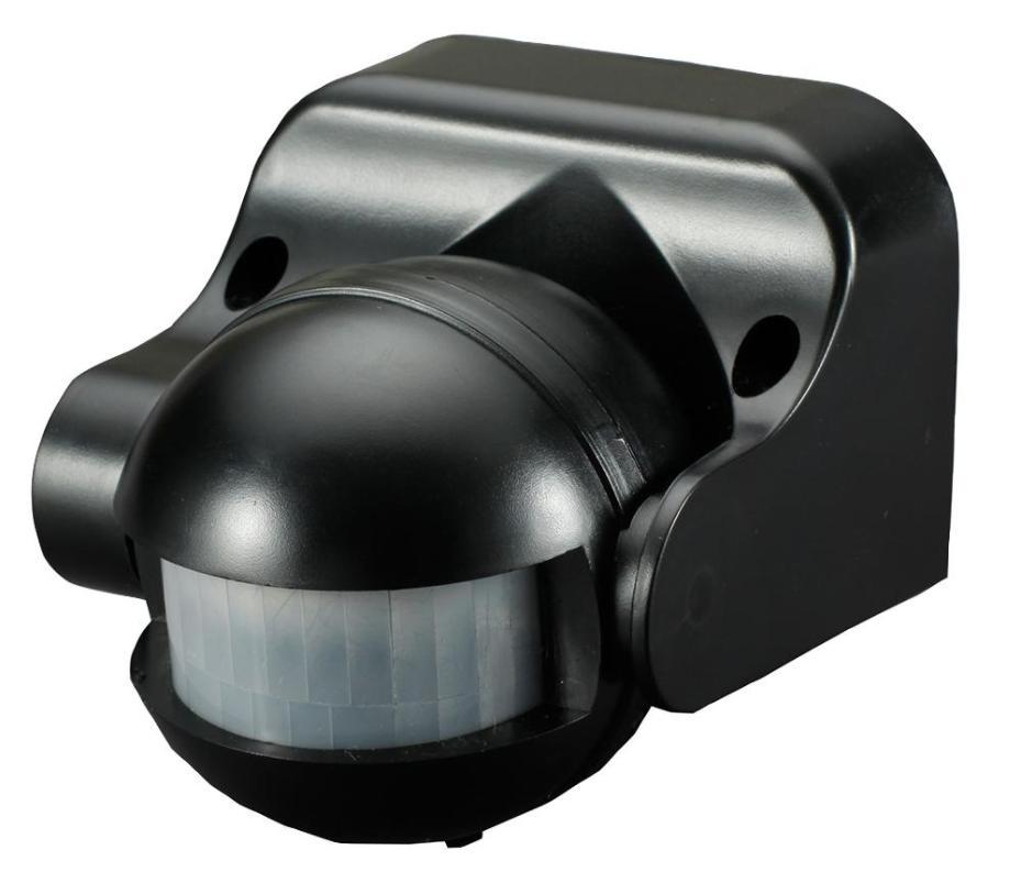 Wall Mounted PIR Sensor, IP44, Black - PELL0043