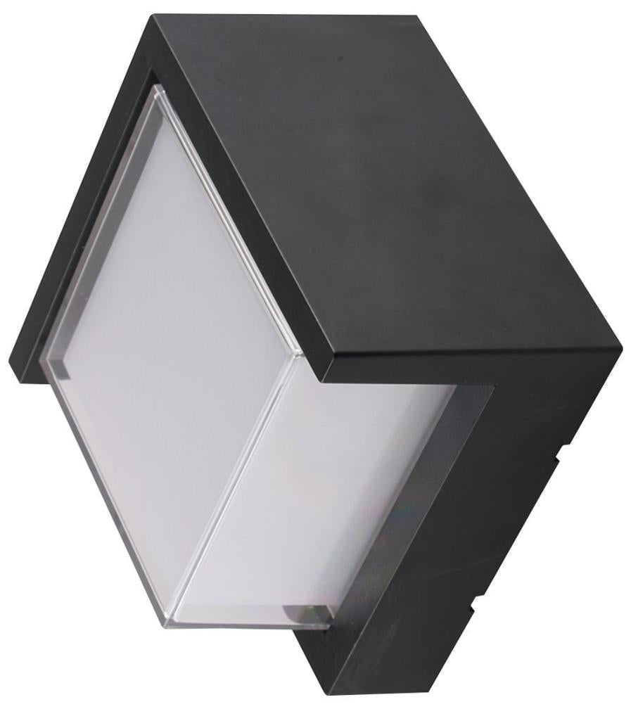 12W Square LED Wall Light, Black, 650lm, 4000K, IP65 - VT-827 8540