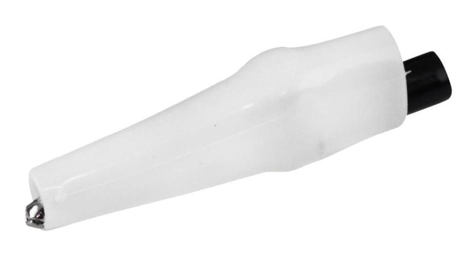 10A Insulated Steel Crocodile Clip, White - BU-63-9.