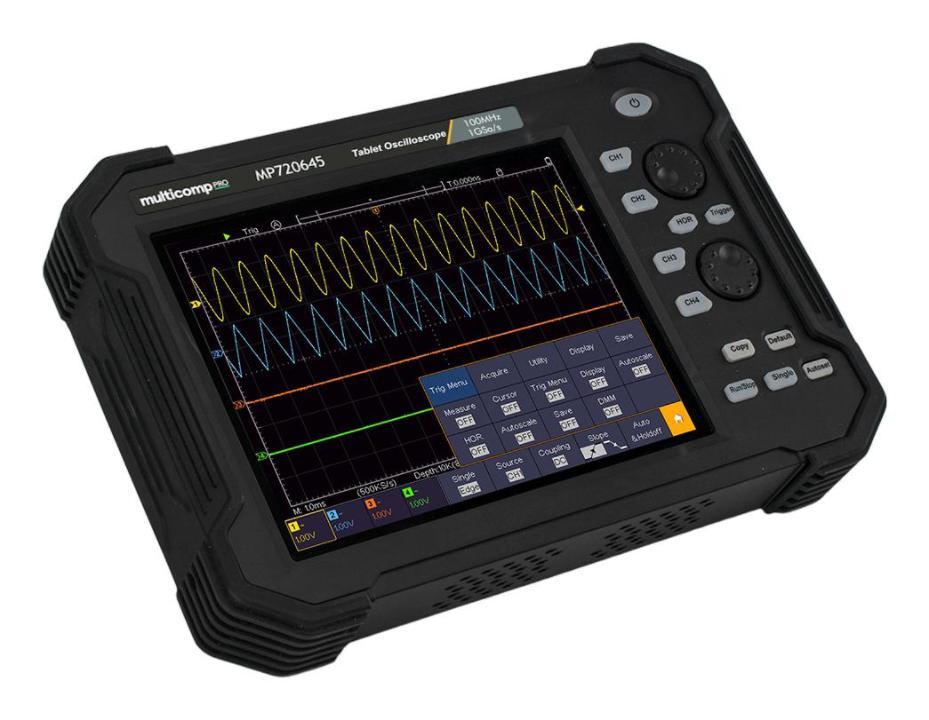 4-Channel Digital Tablet Oscilloscope, 100MHz - MP720645