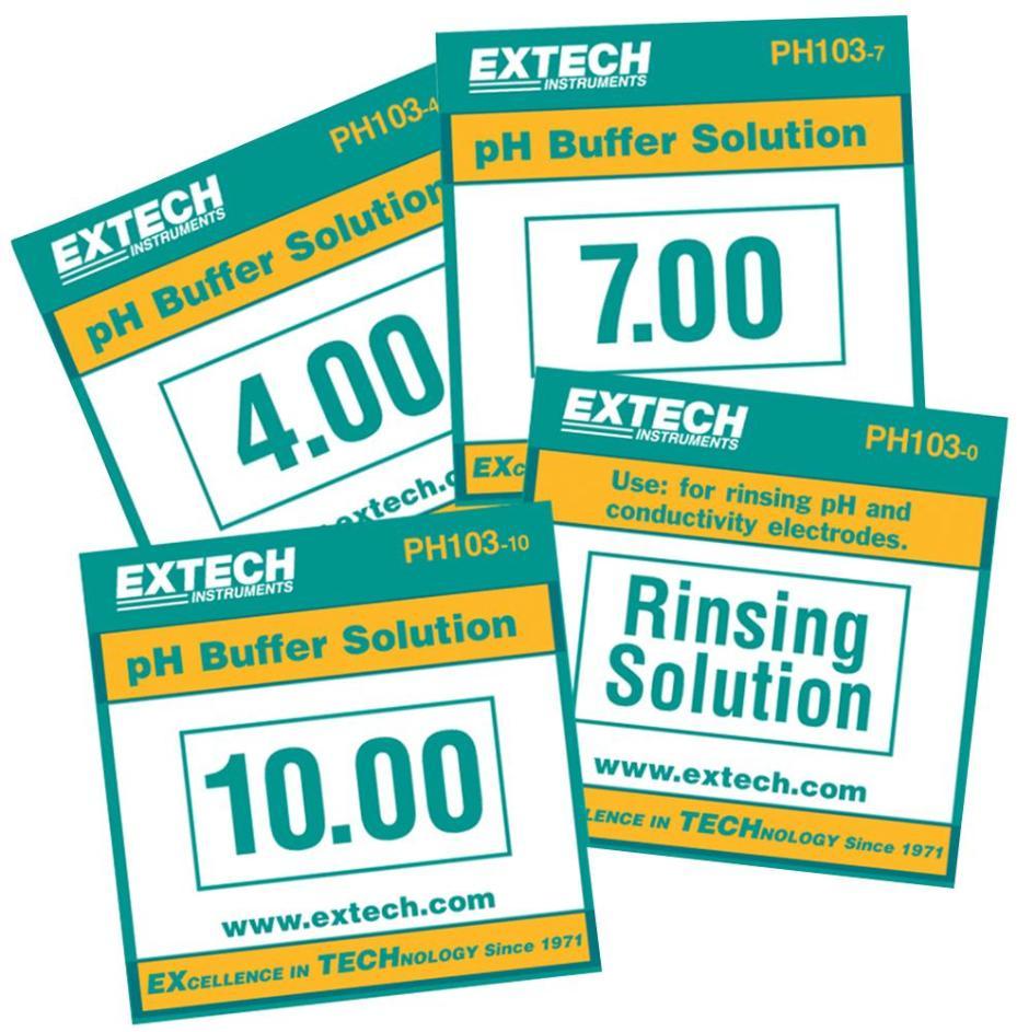 Buffer Pouches Pack (4, 7 & 10pH with Rinse Solution) - PH103