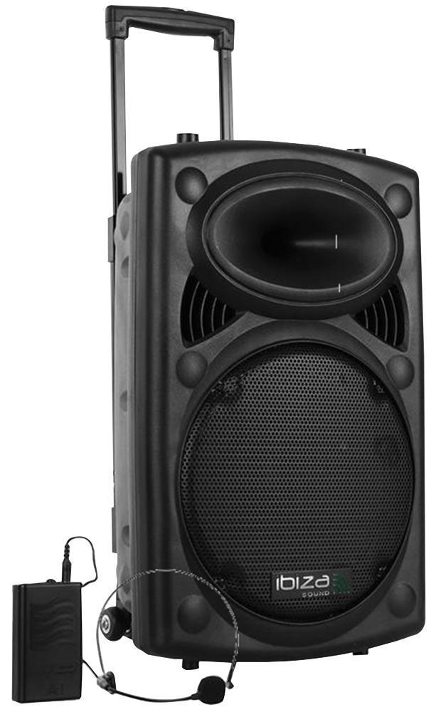 400W Portable 15" PA System with 2xVHF Mic, USB, BT, SD/MP3 - PORT15VHF-BT