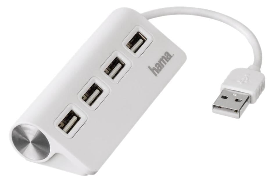 4 Port USB 2.0 Desktop Hub, White - 00012178
