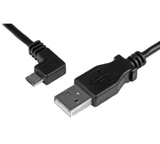 Left Angled Micro USB Charge & Sync Cable, 2m - USBAUB2MLA