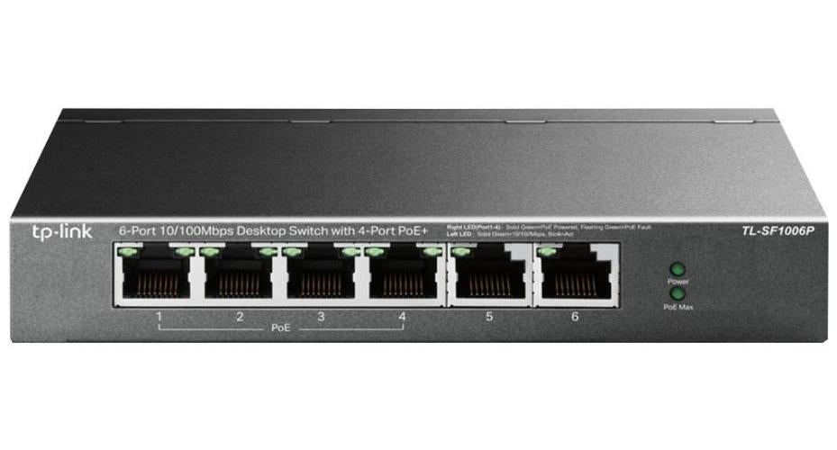 6 Port Fast Ethernet Desktop Switch with PoE+ - TL-SF1006P