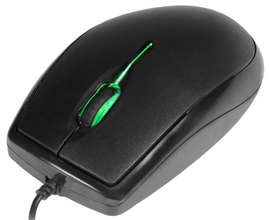 USB LED Optical Scroll Mouse, Black - MS-SCROLLER-LED