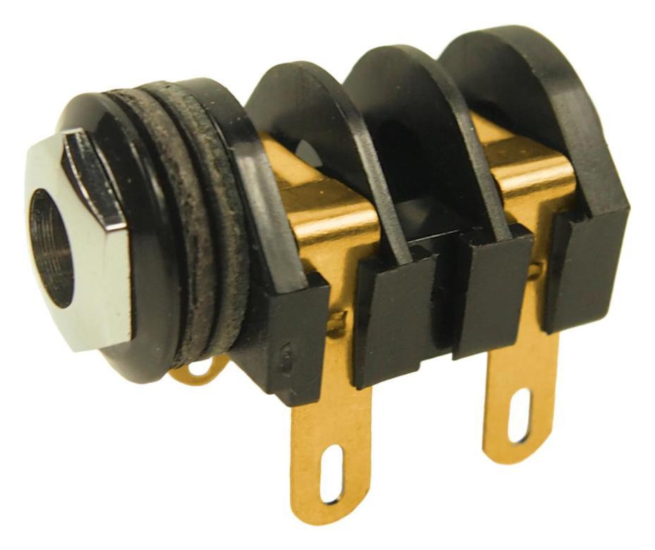 6.35mm Mono Gold Switched Jack Socket, PCB Mount - CL1299A