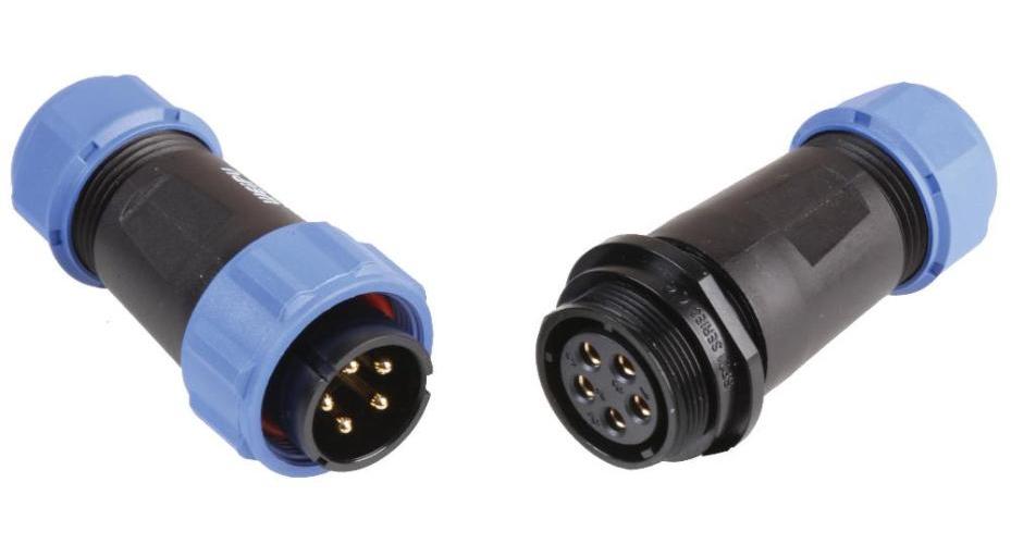 5 Pole Circular Threaded Cable Joining Kit, 250V AC, 30A, 4.5mm - 7mm - PELH0005