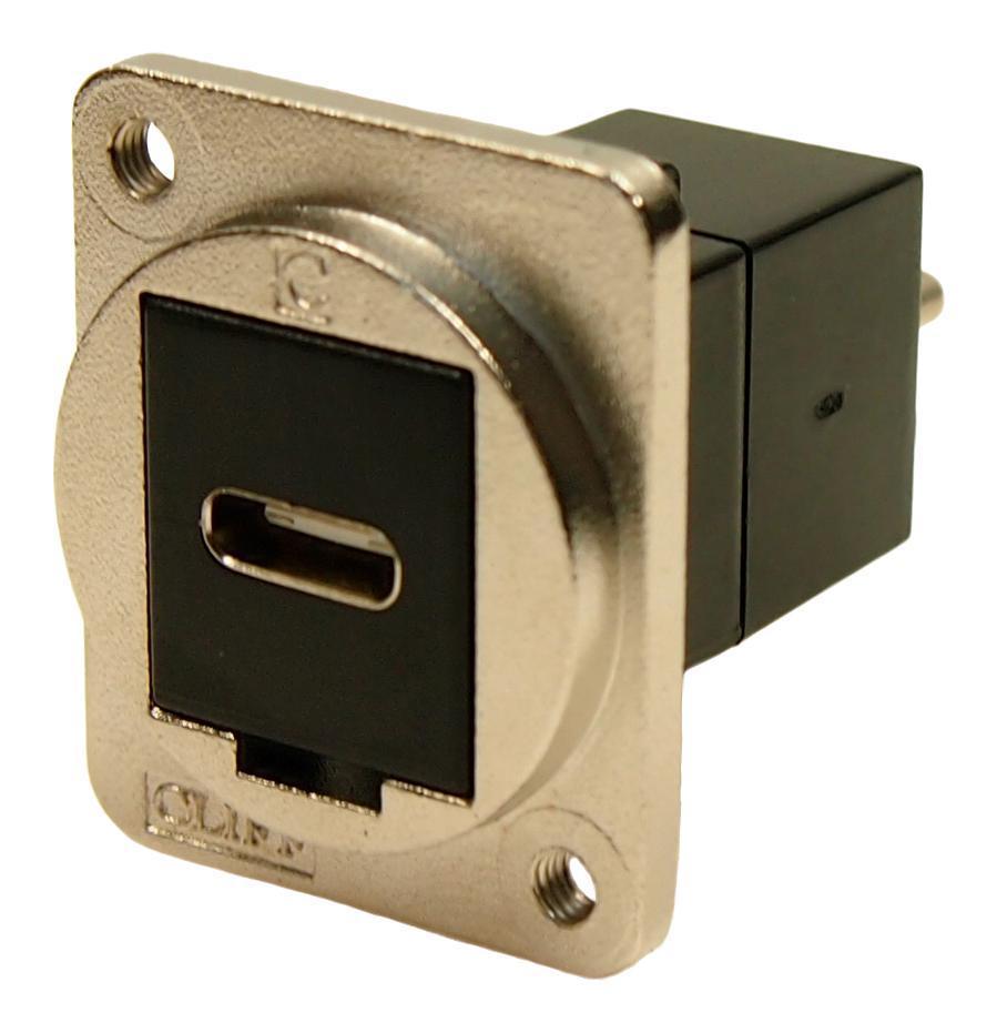 USB C Socket to USB C Socket Feedthrough Connector, Metal, Silver, Pai ...