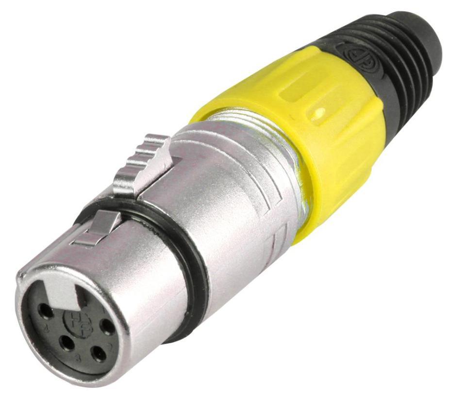 4 Pole XLR Socket, Yellow - PSG08726