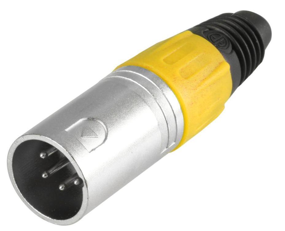 4 Pole XLR Plug, Yellow - PSG08711