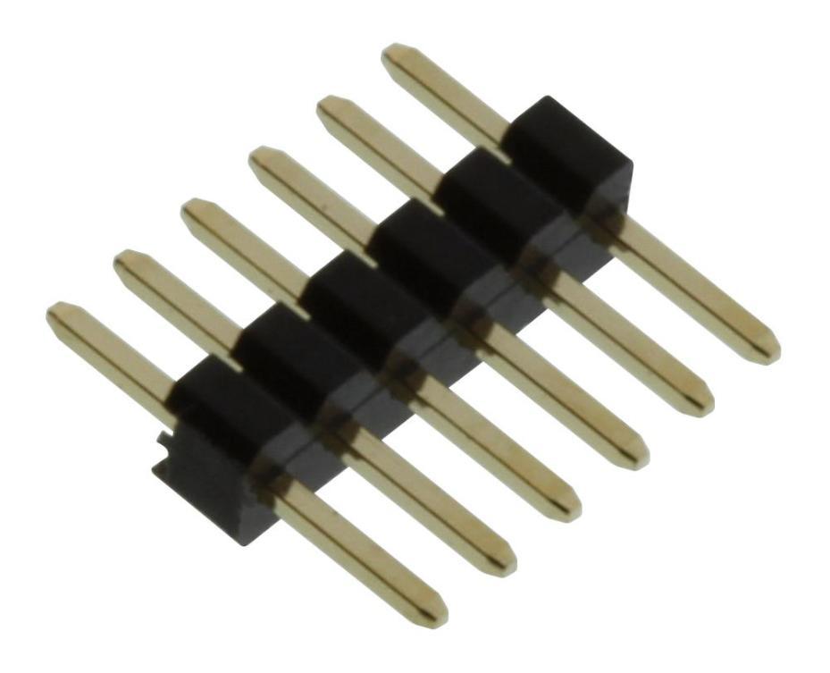 1.27mm Pin Header, 1 Row, 6 Way, Vertical - MC-HVT1-S06-G