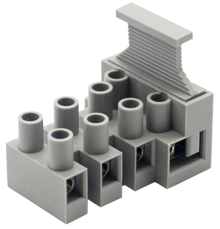 4-Pole Vertical Fuse Terminal Block, No Earth, 450V, 24A - TLF-100SW-4P