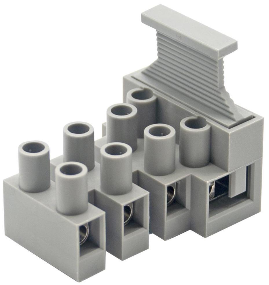 4-Pole Vertical Fuse Terminal Block, No Earth, 450V, 24A - TLF-100W-4P