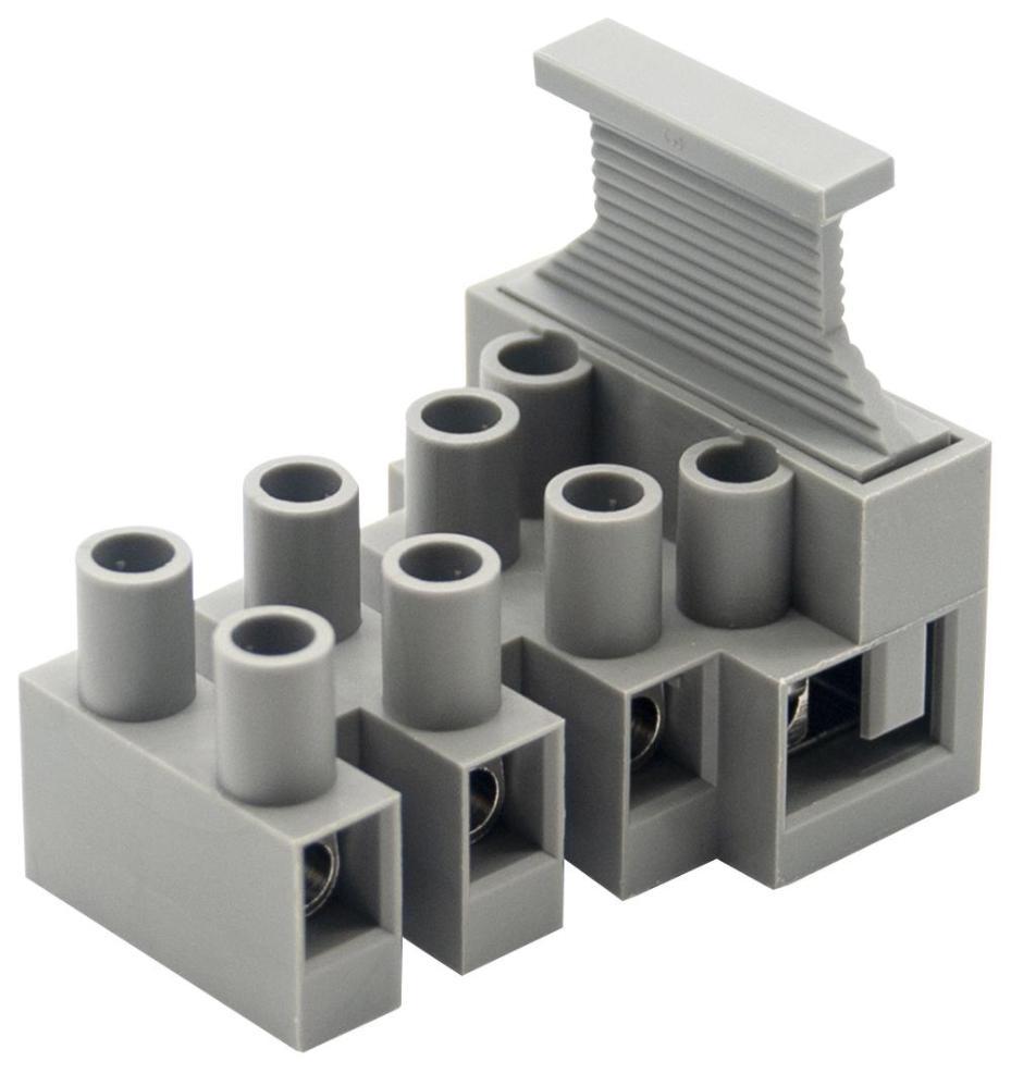 4-Pole Vertical Fuse Terminal Block, No Earth, 450V, 24A - TLF-100-4P