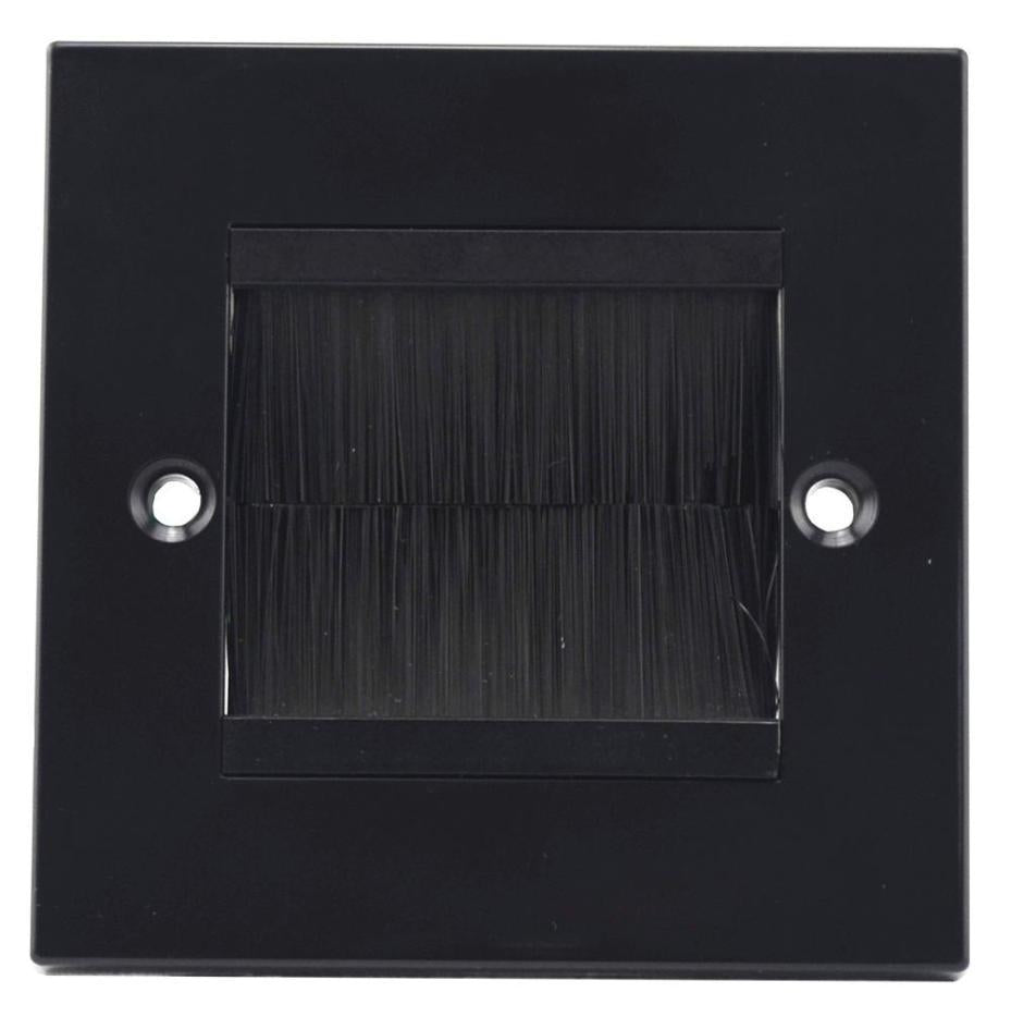 1 Gang Faceplate, Black Plate / Black Brush - PSG3273