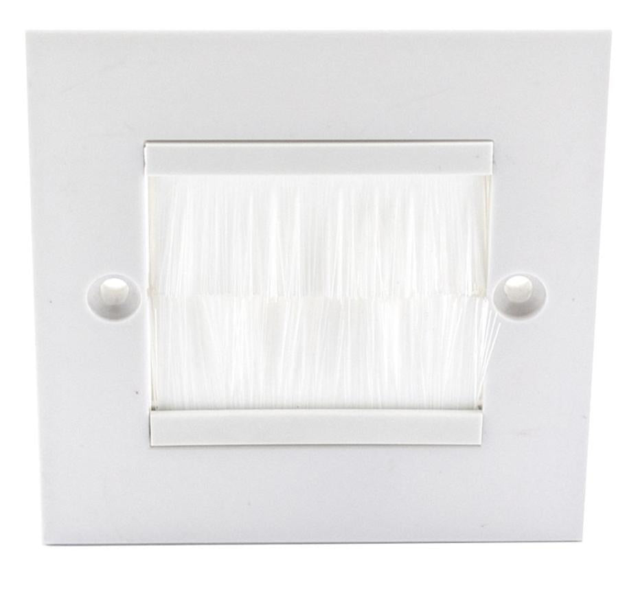 1 Gang Faceplate, White Plate / White Brush - PSG3274