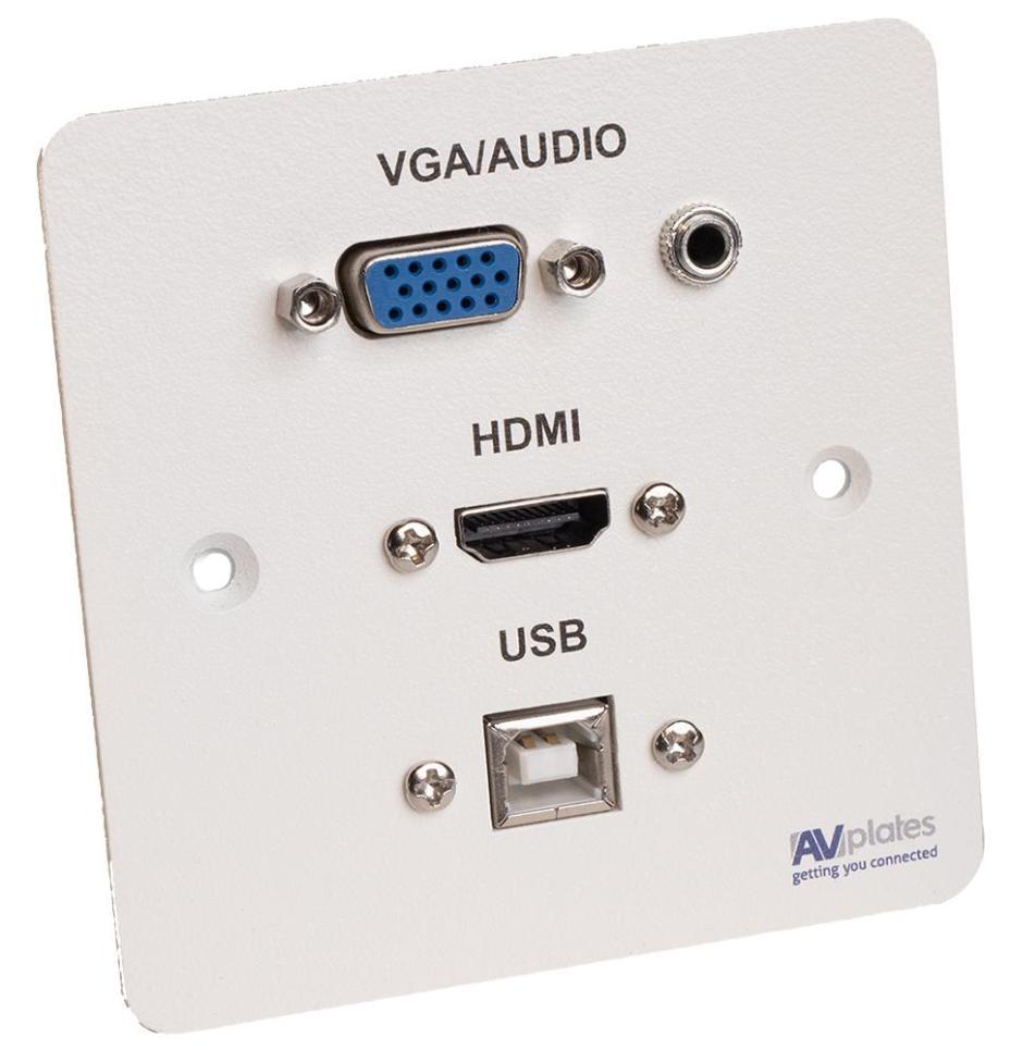 1 Gang VGA/Audio/HDMI/USB-B Wall Plate - AVP606