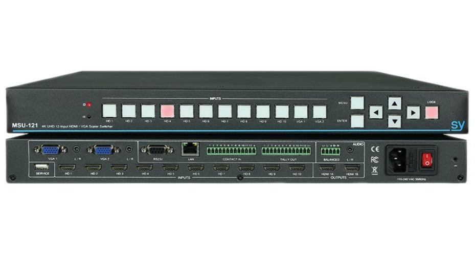 12x2 HMDI/VGA/Audio Presentation Switch 4K with Scaling - SY-MSU-121