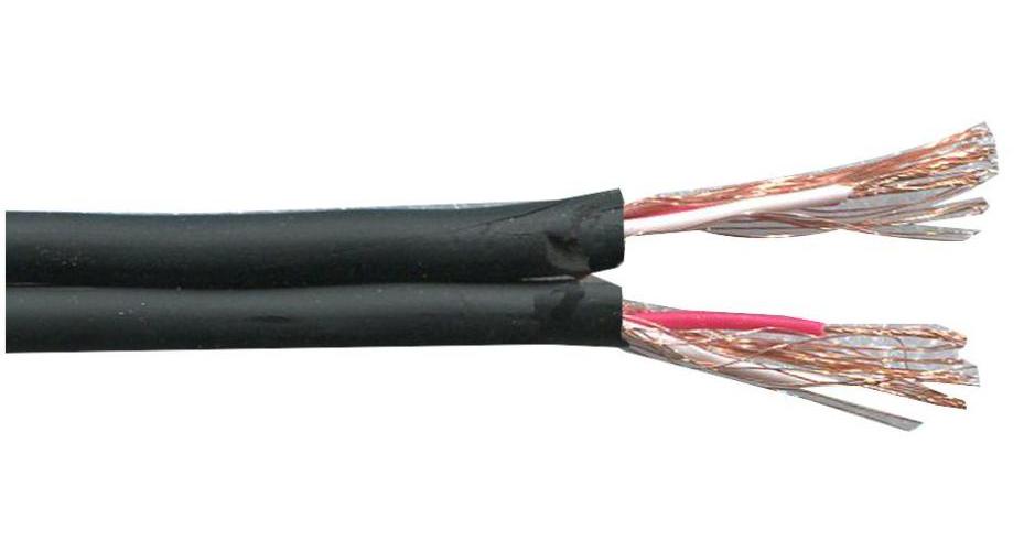 4 Core Screened Microphone Cable, 10/0.12mm, Black, 100m - PELB0578
