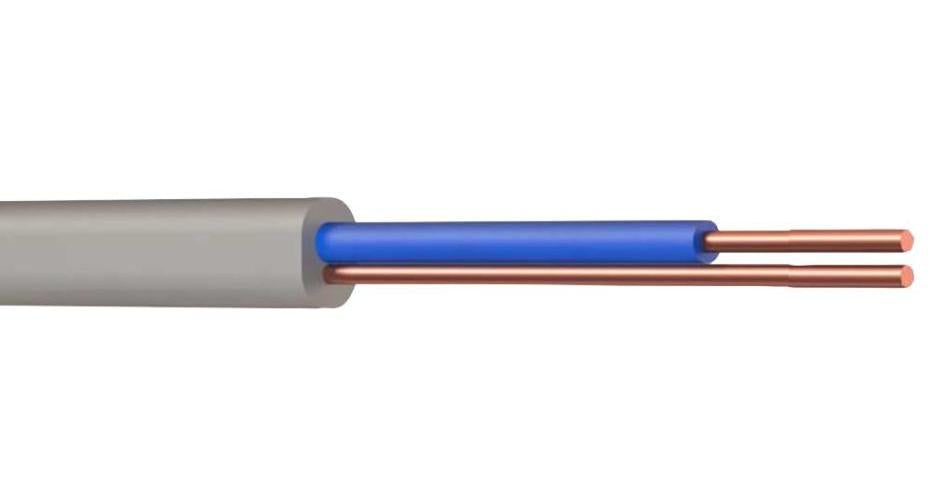 6241Y Single Core & Earth Cable, Grey, Blue Core, 1mm, 100m - 6241YH1BL100