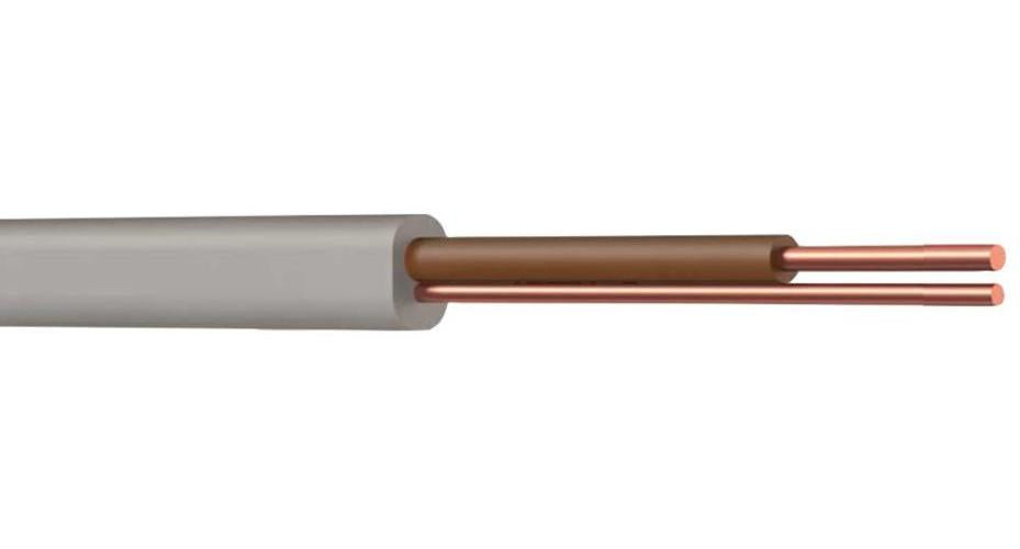 6241Y Single Core & Earth Cable, Grey, Brown Core, 1.50mm, 50m - 6241YH1.5BR50