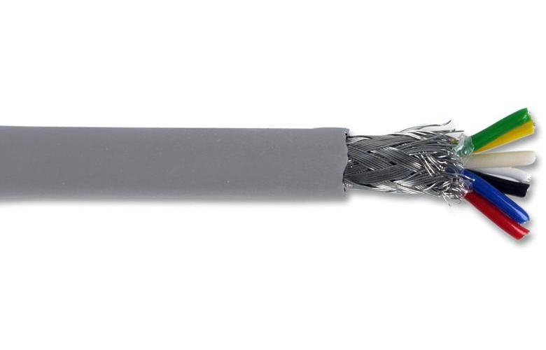 16-2-6C 6-Core Screened Cable, 0.2mm, Grey, 100m - MP002307