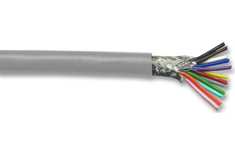 16-2-12C 12-Core Screened Cable, 0.2mm, Grey, 25m - MP002308