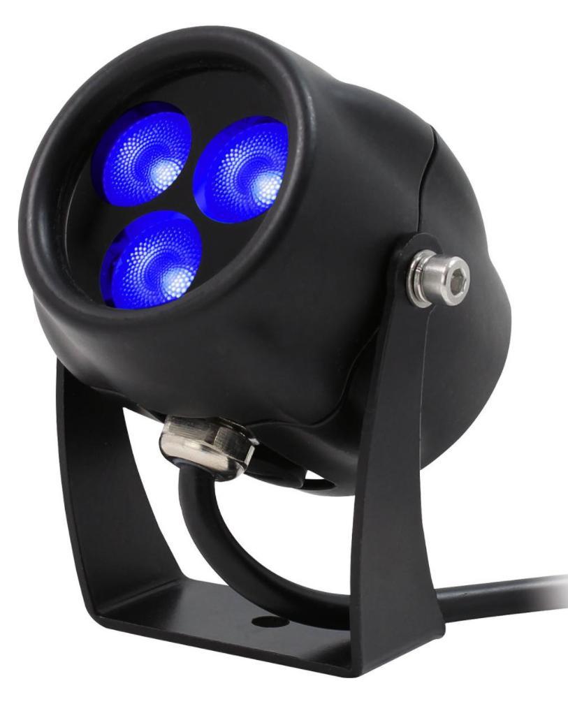 3x1W LED Deep-Blue Light Fixture, IP65 - LEDJ397