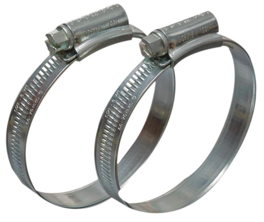 60mm - 80mm Mild Steel Hose Clips, 5 Pack - ECW1-3X