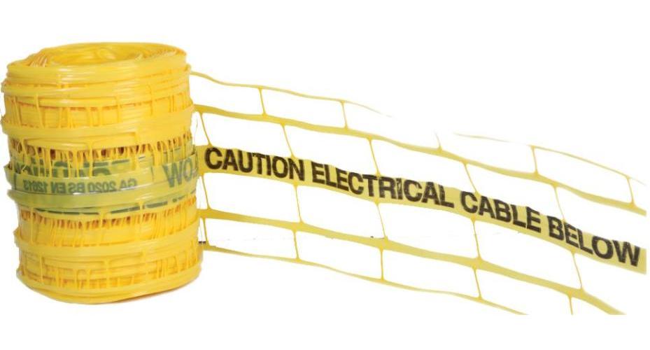 "Caution Electric Cable Below" Detectable Warning Tape, 200mm x 100m - 0026200100CE-D