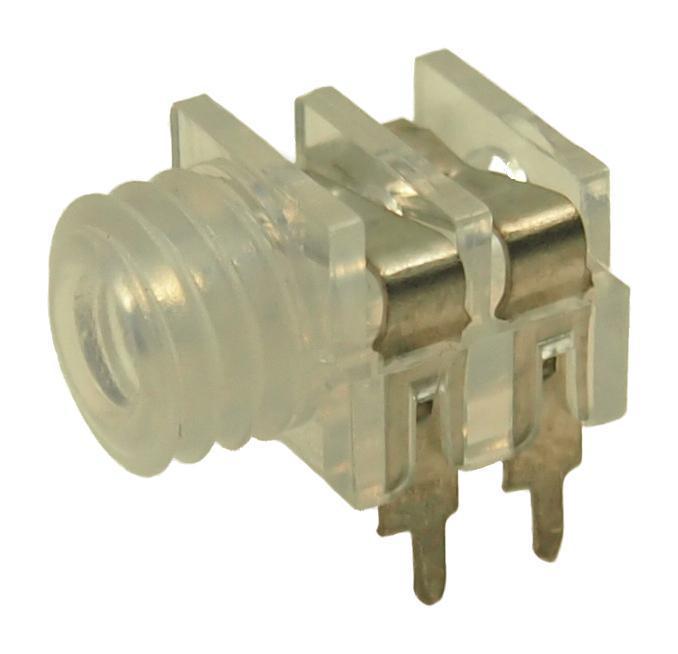 3.5mm Mono Jack Socket, Panel Mount, PCB, Transparent - CL1384P