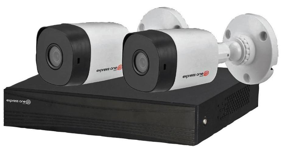 4 Channel DVR with 2x Turret Camera 5MP Kit, 1TB HDD - EXP-4CHN-2BUL-5MP-1TB