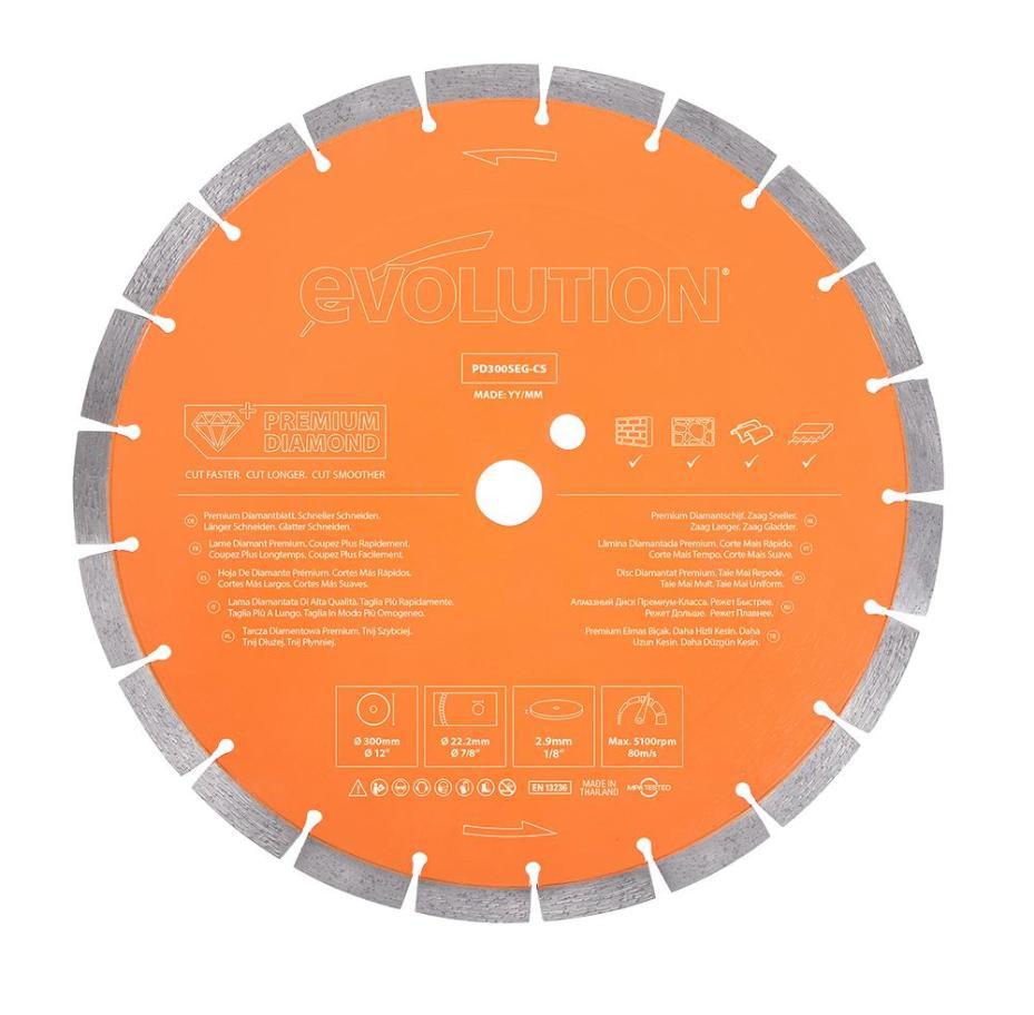 12" (300mm x 22.23mm) Premium Diamond Cutting Blade - PD300SEG-CS