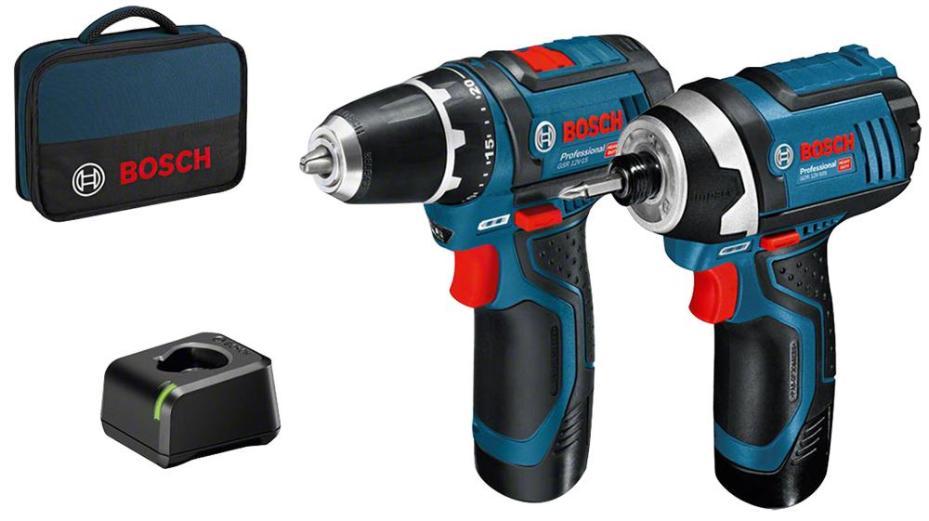 12V 2x 2Ah Li-Ion Cordless Combi Drill & Impact Driver Kit - 12VGSRGSBTB