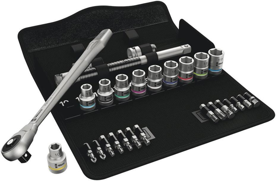 1/2" Zyklop Metal Push Ratchet & Socket Set, 28 Piece - 05004077001
