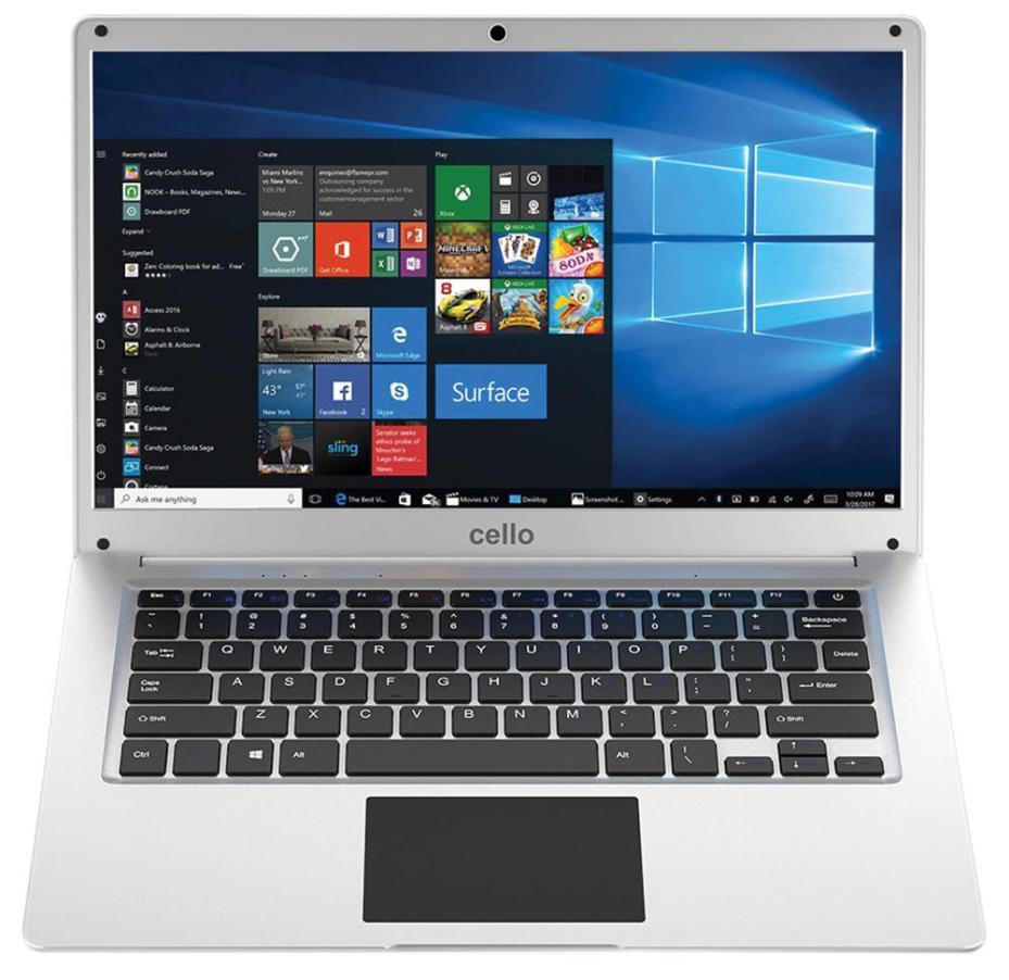 14.1" CelloBook M1418 FHD Laptop Quad Core Intel Celeron 8GB 128GB SSD Win 10, Gun Metal Silver - M1418