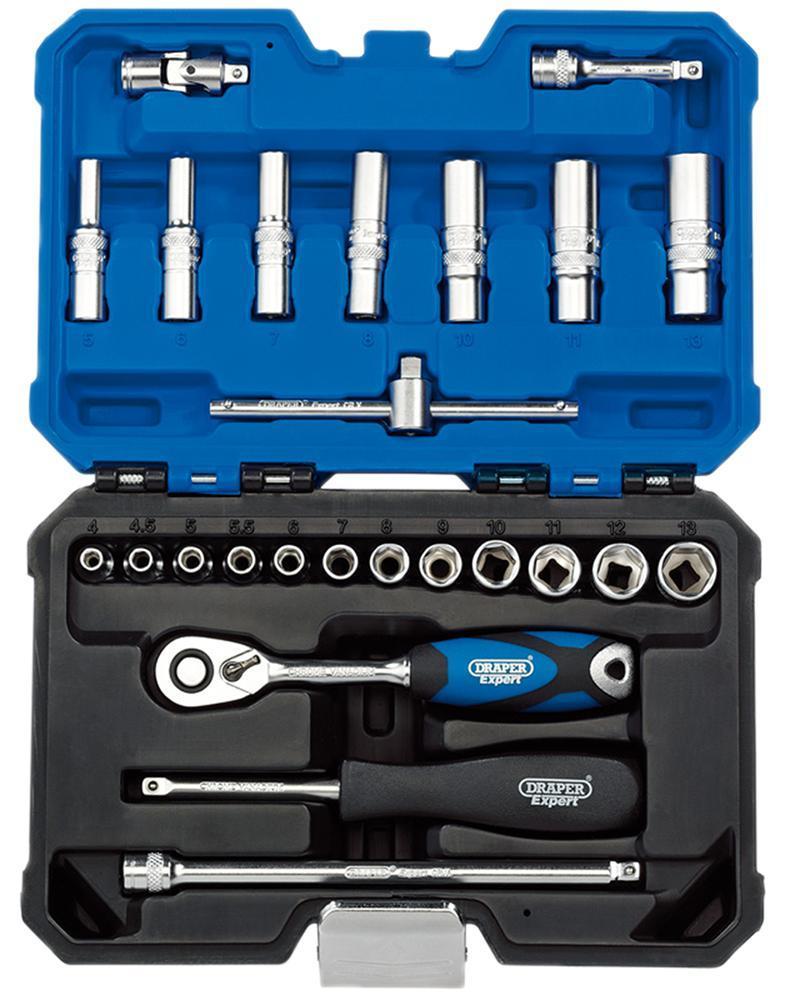 1/4" Square Drive Metric Socket Set, 25 Piece - 16443