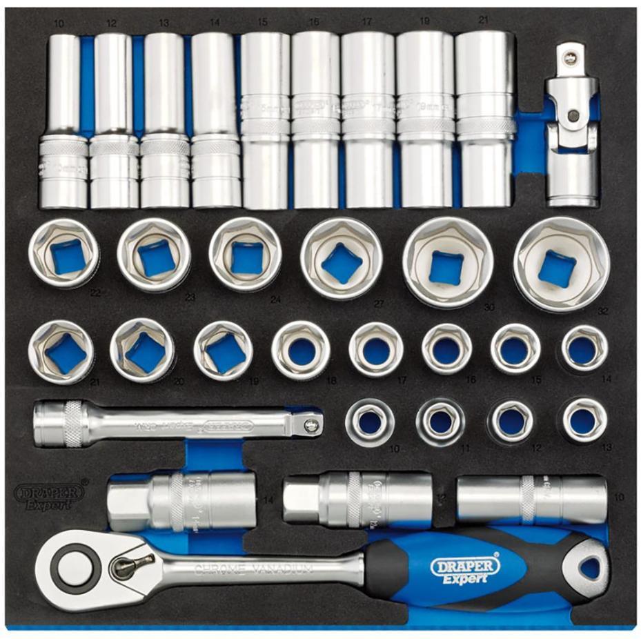 1/2" Ratchet & Socket Set, 33 Piece - 63535