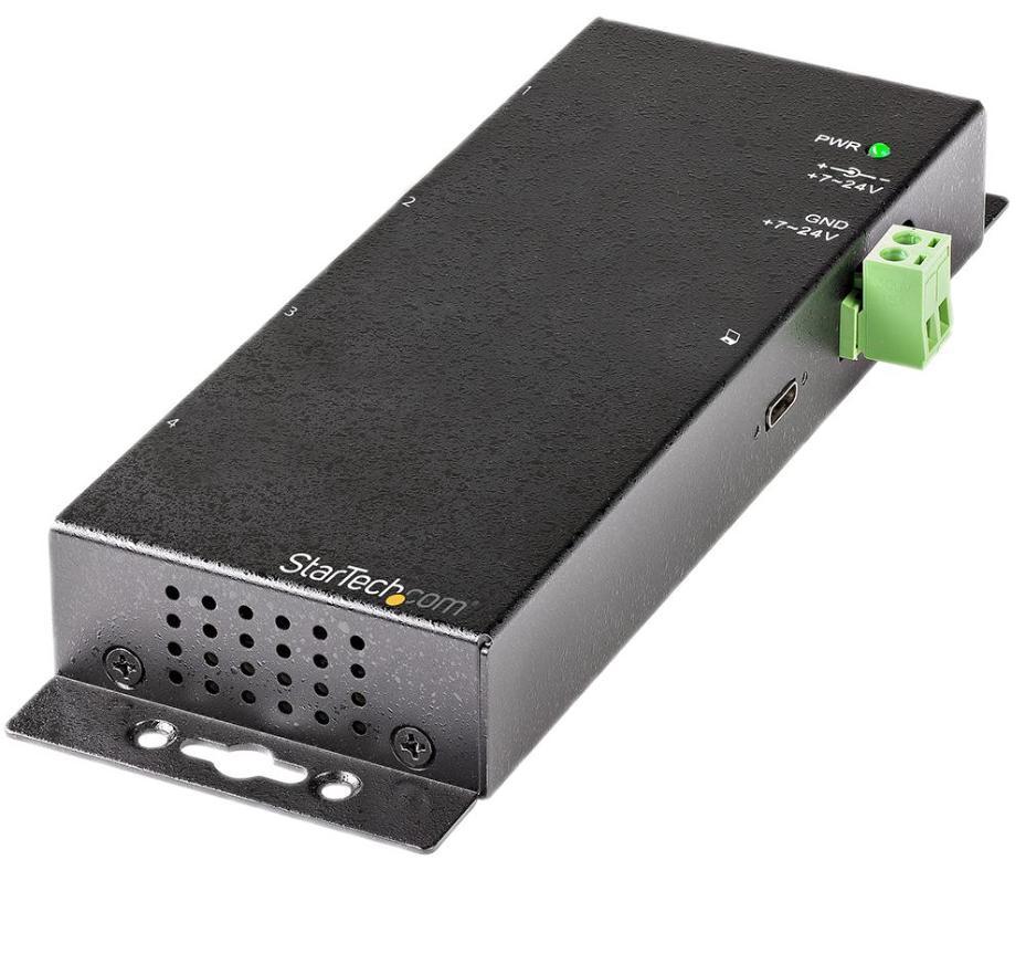 4 Port Industrial USB 3.2 Gen 2 Hub with Surge & ESD Protection, USB-C/USB-A to 2x USB-C 2x USB-A - HB31C2A2CME