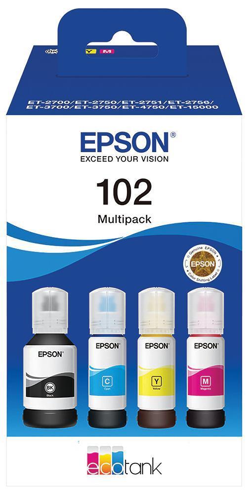 102 EcoTank Ink Refill Bottle, Multipack - C13T03R640