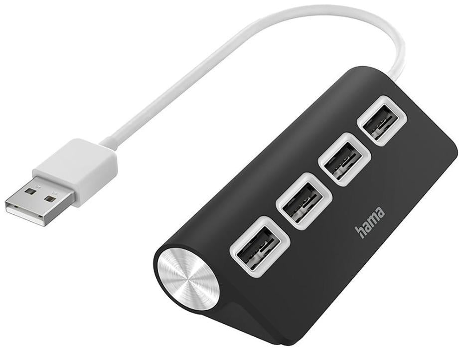 4 Port USB 2.0 Desktop Hub, Black - 00200119