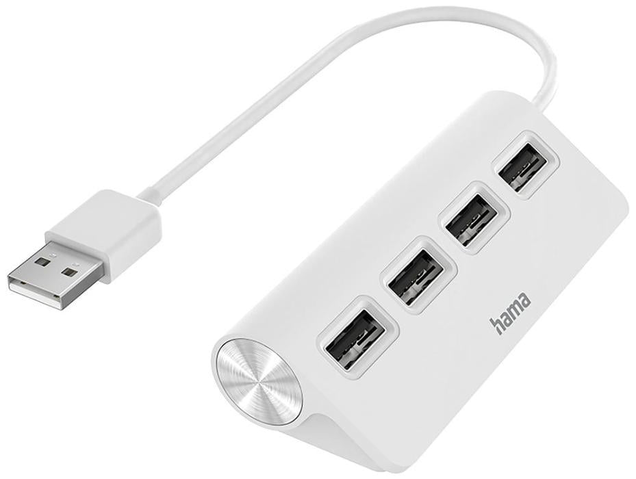 4 Port USB 2.0 Desktop Hub, White - 00200120