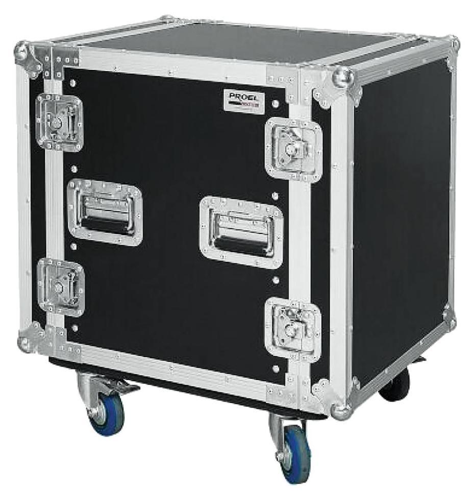 12U 19" Rack Flight Case 45cm with Wheels - CR212BLKMW