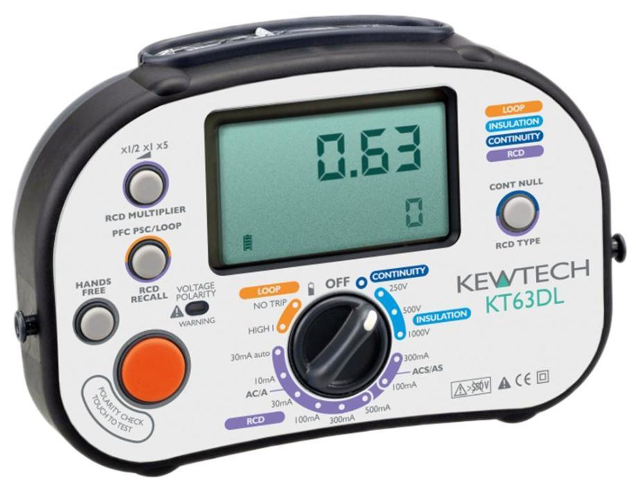 5-in-1 Multifunction Electrical Installation Tester, 1kV, IP65 - KT63DL