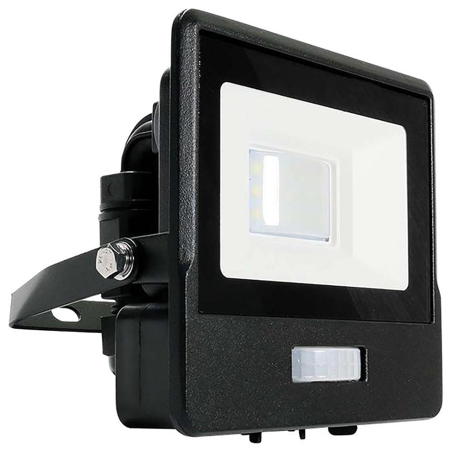 10W LED Floodlight with PIR, 6500K, 735lm, Black, IP65 - VT-118S-B 20258