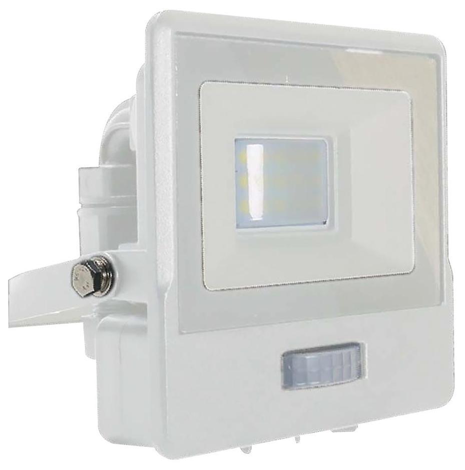 10W LED Floodlight with PIR, 3000K, 735lm, White, IP65 - VT-118S-W 20268