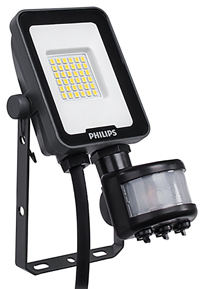10W LED Floodlight with PIR, 4000K, 1200lm, IP65, Black - 911401883783