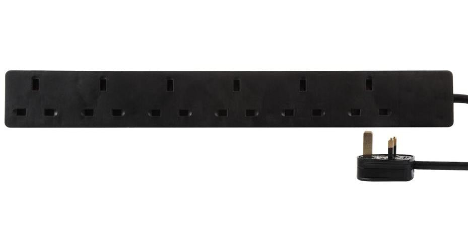 6-Gang Extension Lead, 15m, Black - PELB1422